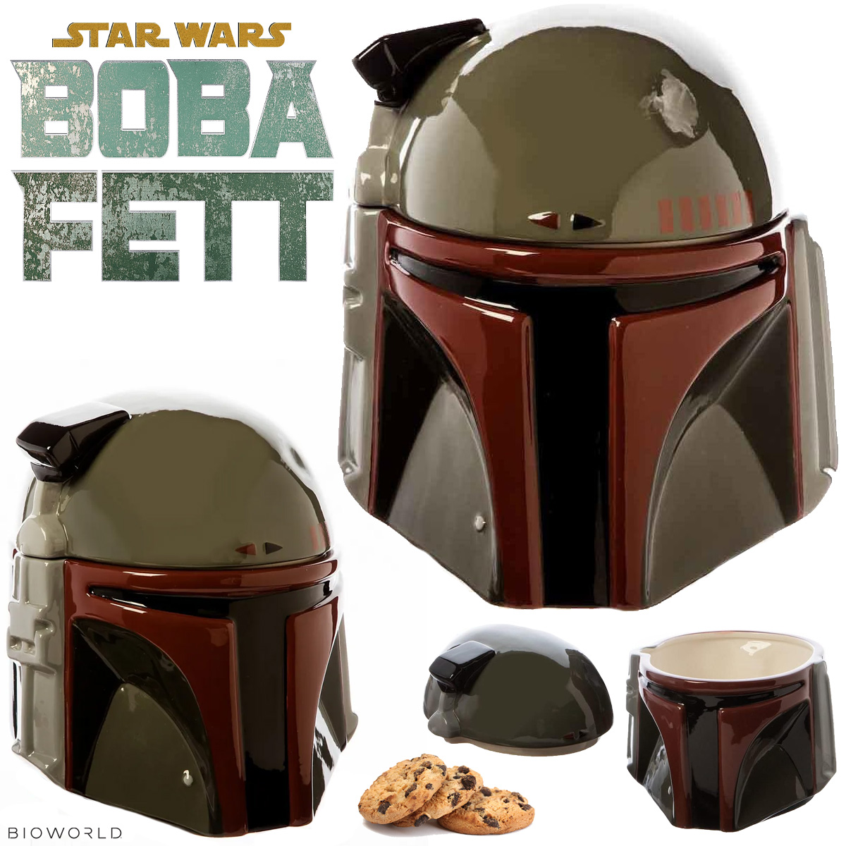 Pote de Cookies Capacete do Boba Fett (Star Wars)