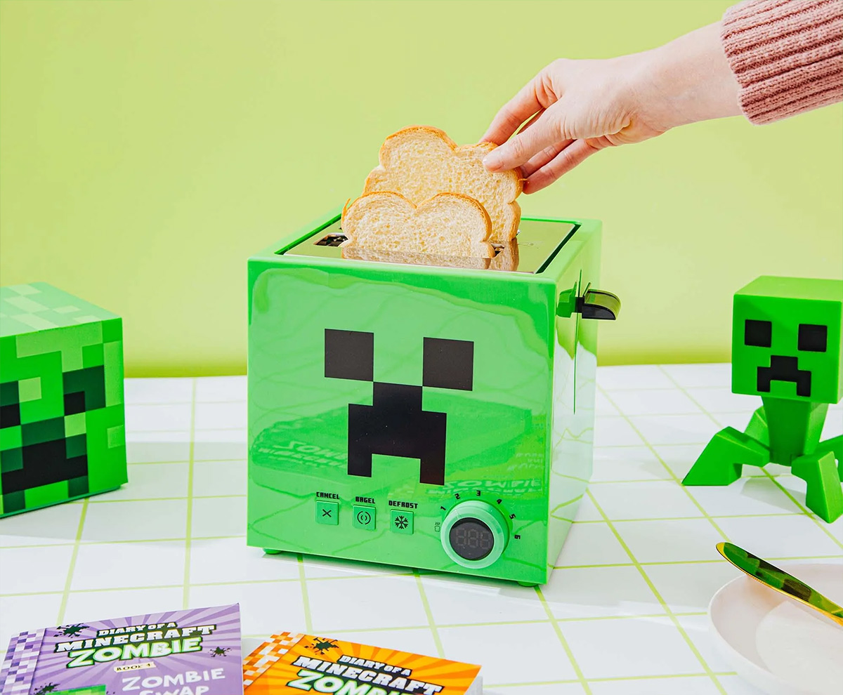 Minecraft Creeper Green and Square Toaster