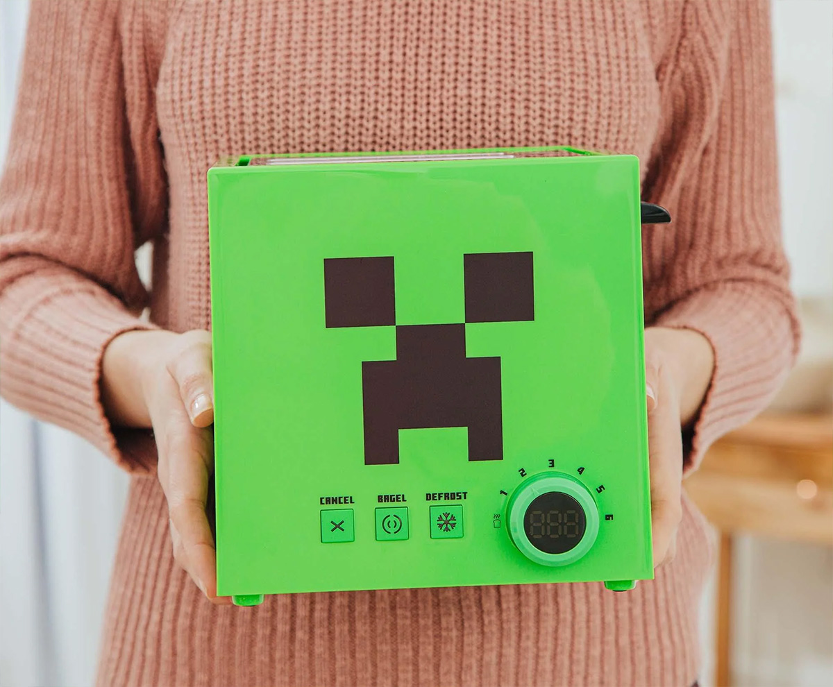 Minecraft Creeper Green and Square Toaster