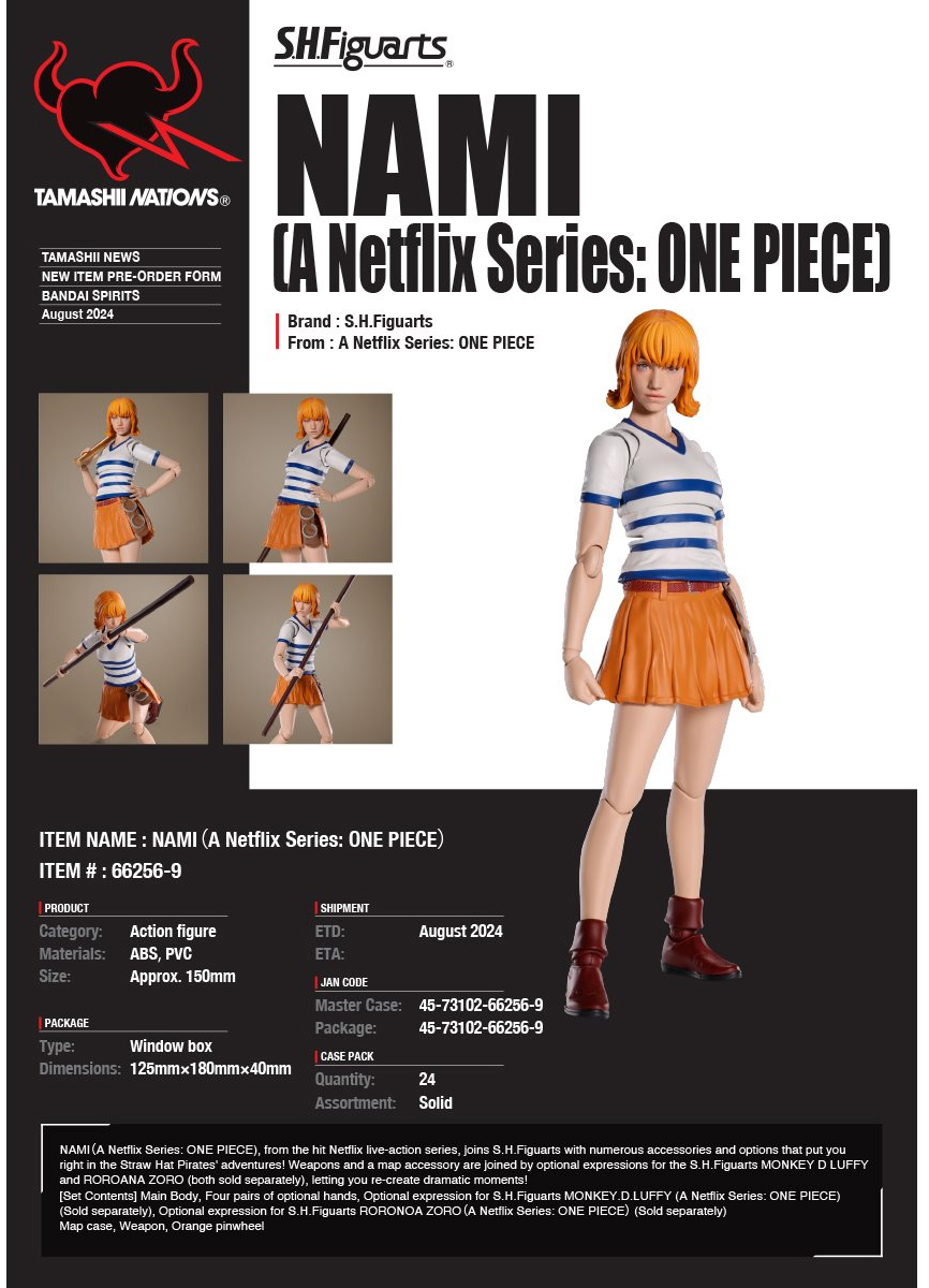 Nami (Emily Rudd) S.H.Figuarts Action Figure One Piece Live Action (Netflix)