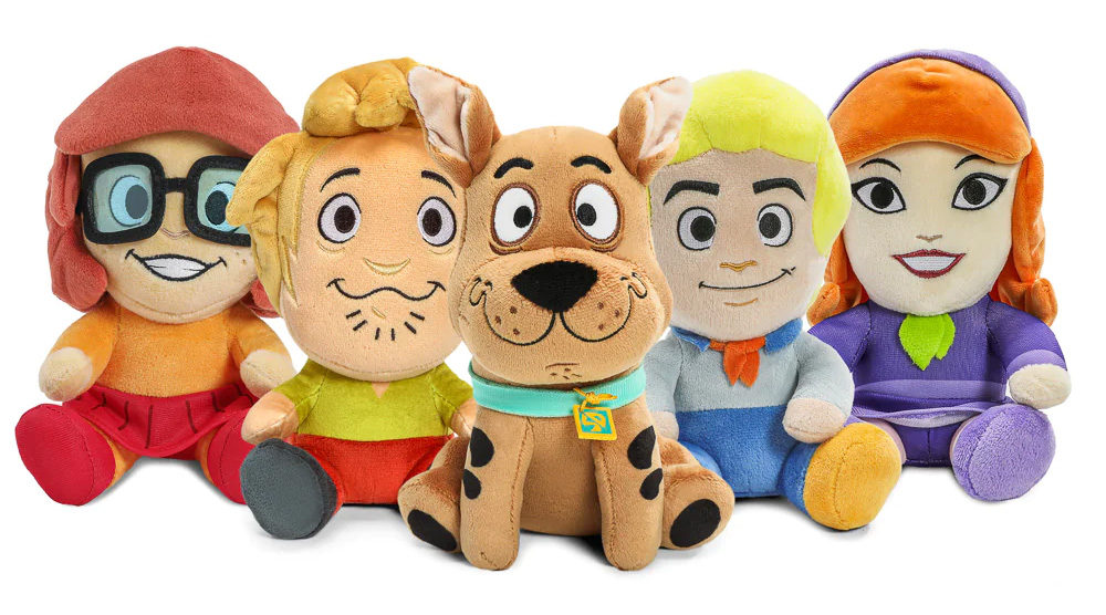 Bonecos de Pelúcia Scooby-Doo Phunny com Fred, Velma, Daphne, Salsicha e Scooby (Kidrobot)