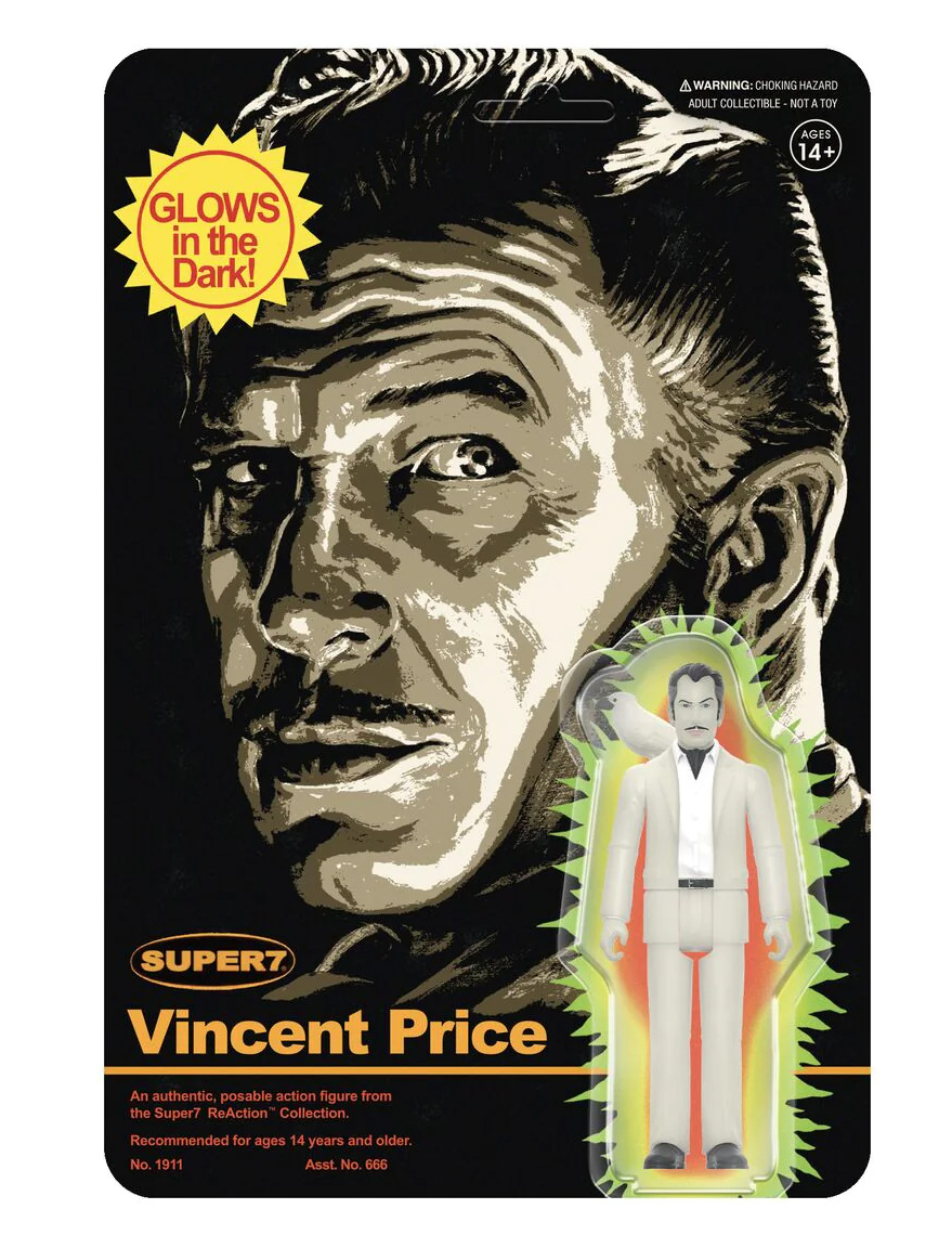 Vincent Price e o Corvo (Monster Glow) ReAction Action Figure Fosforescente