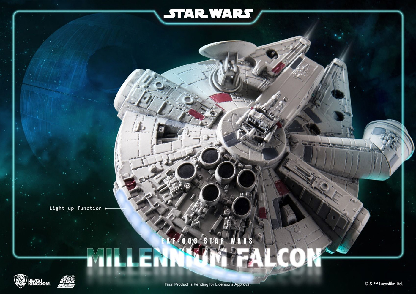 Millennium Falcon Egg Attack Floating Figure with Magnetic Levitation (Star Wars)