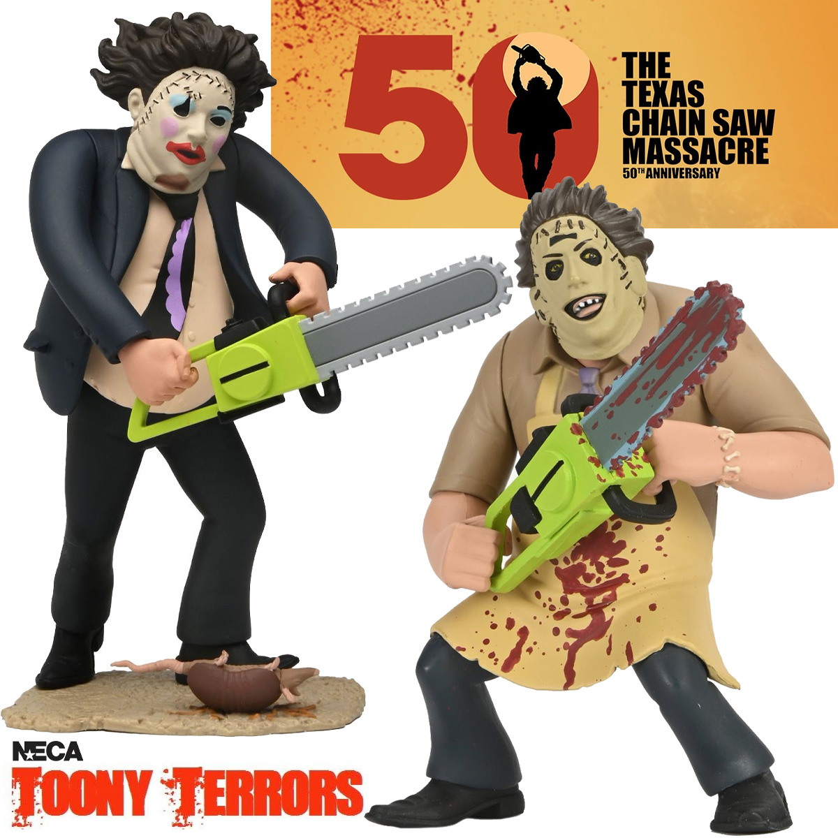 Toony Terrors: Leatherface e Pretty Woman - 50 Anos de O Massacre da Serra Elétrica (Texas Chainsaw Massacre) de Tobe Hooper 