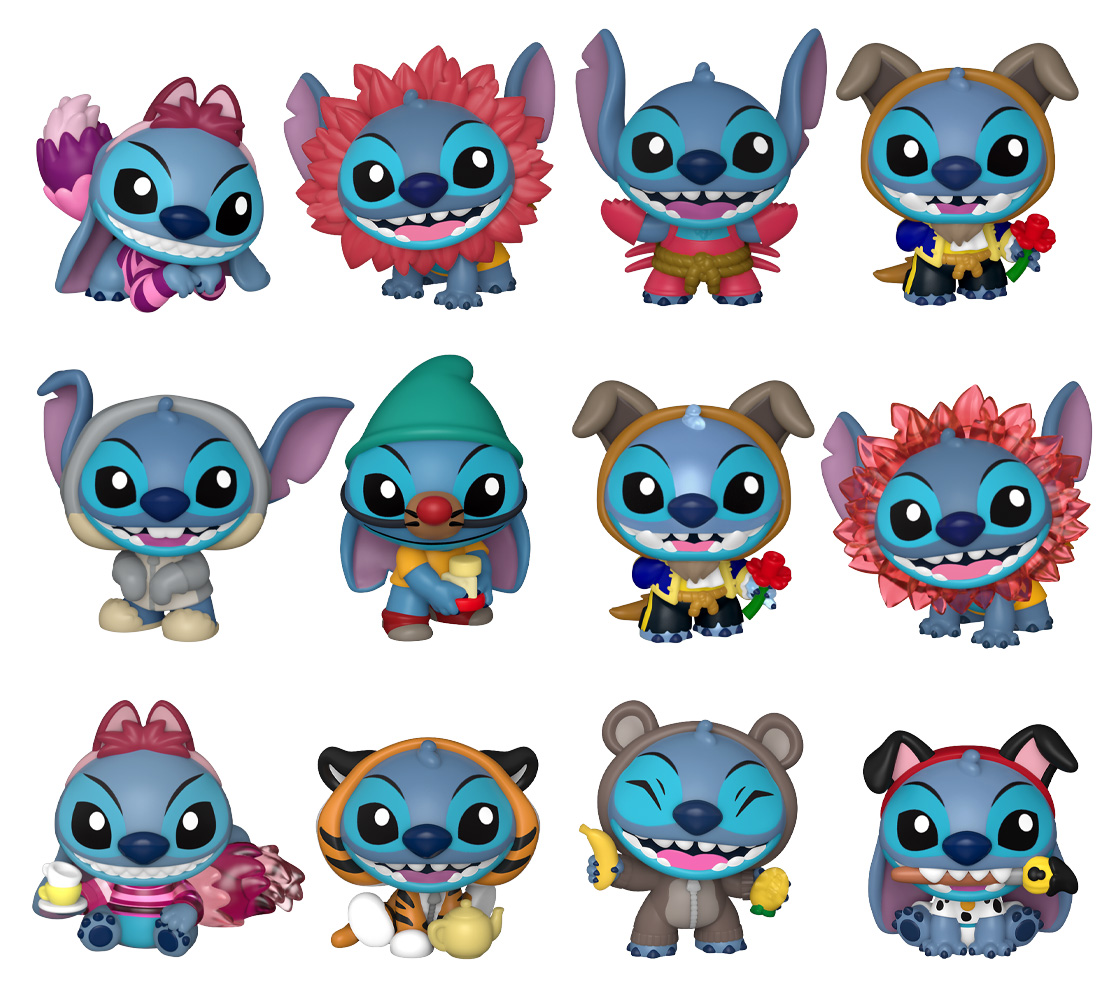 Mini-Figuras Stitch Mystery Minis com Fantasias dos Personagens Disney (Blind-Box)