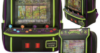 Mini-Mochila Tartarugas Ninjas Vintage Arcade com Tela Lenticular