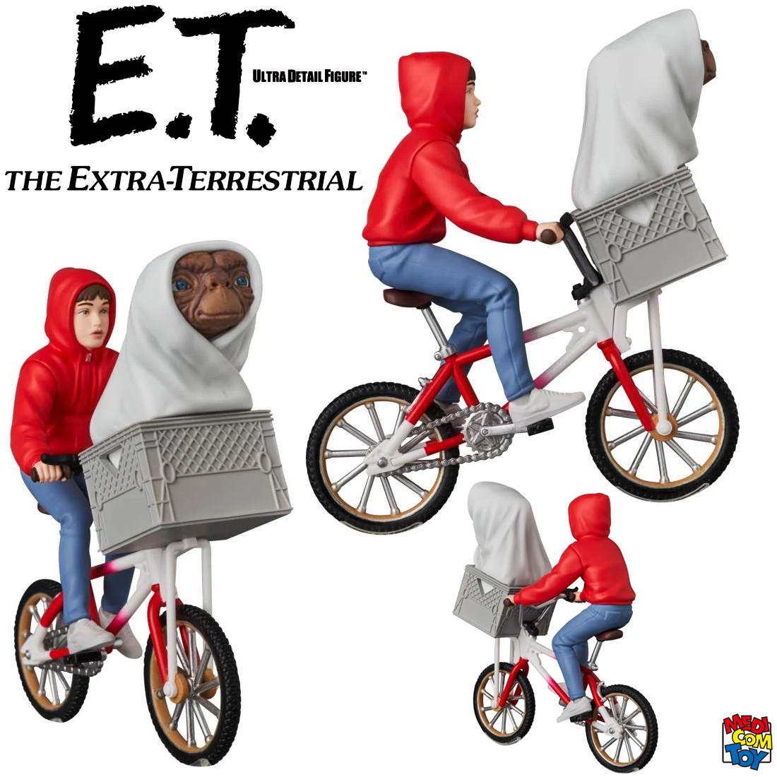 Mini-Figura E.T. Extraterrestre e Elliot na Bicicleta UDF (Ultra Detail Figure)