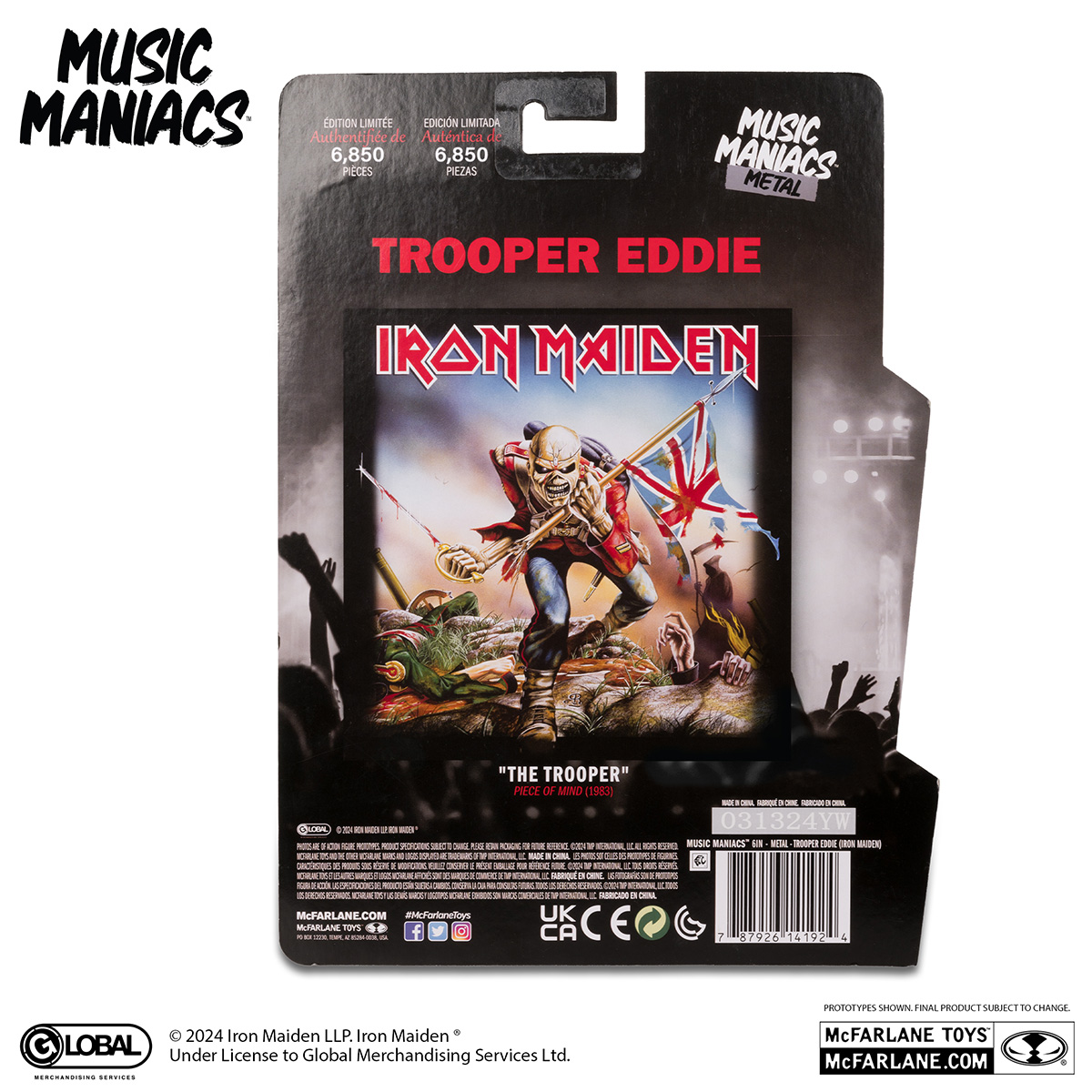 Action Figures Rob Zombie e Trooper Eddie (Iron Maiden) Music Maniacs Metal