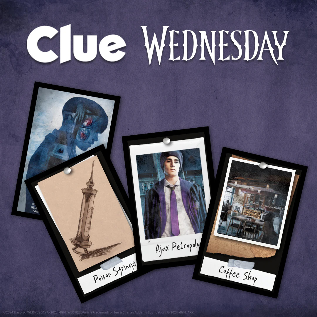 Jogo Clue (Detetive) da Série Wednesday Addams