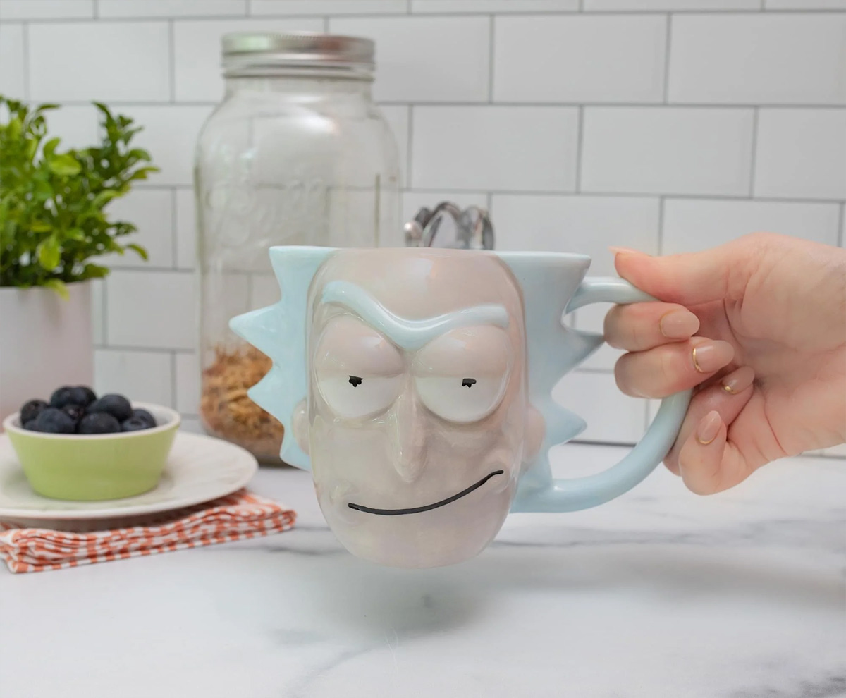 Rick Sanchez Face 3D Sculpted Mug from the Rick and Morty Series