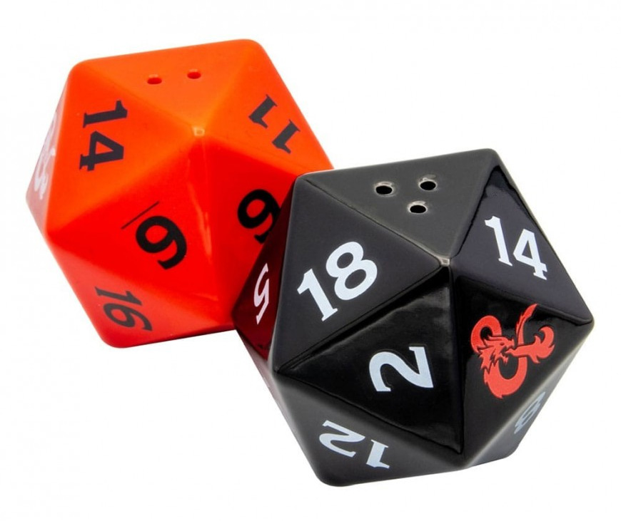 Dungeons and Dragons Egg Holder D20 Dice with Salt and Pepper Shaker
