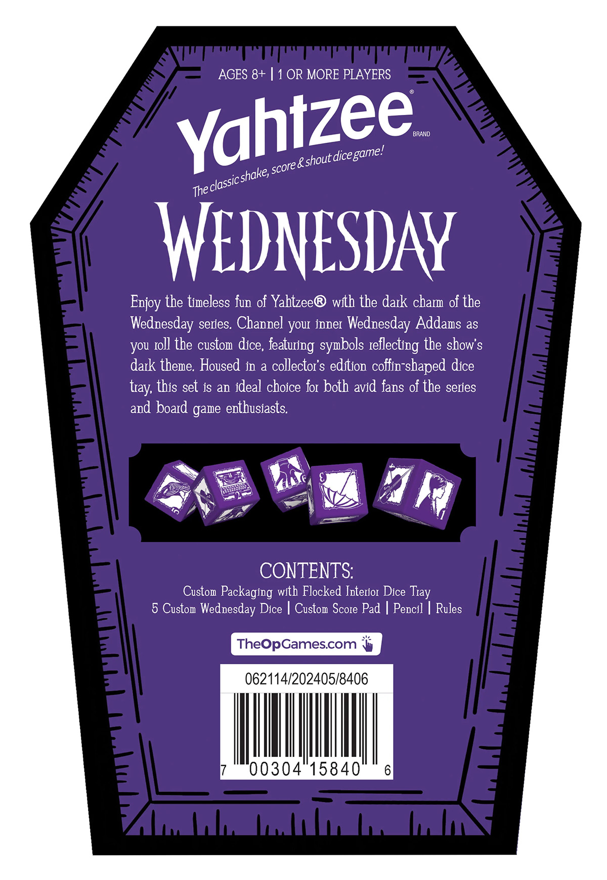 Jogo Yahtzee Wednesday (Wandinha)