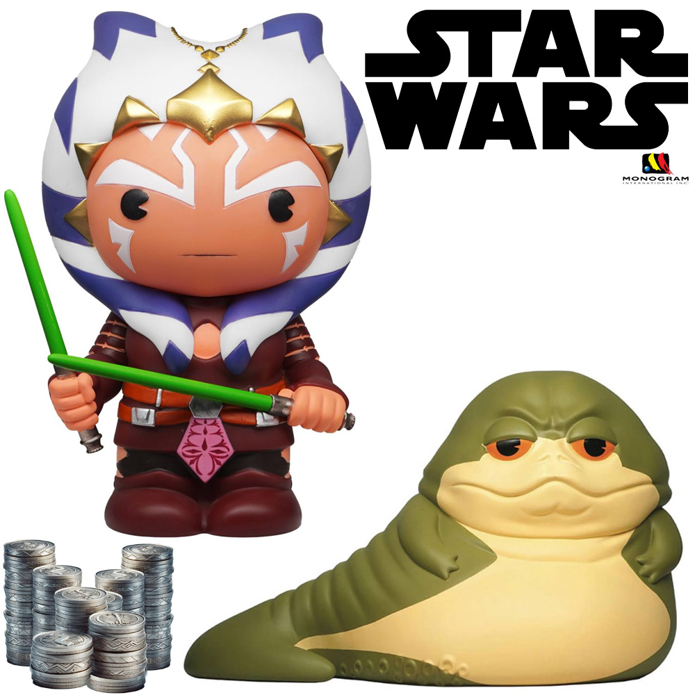 Cofres Star Wars PVC Figural Bank: Jabba the Hutt e Ahsoka Tano