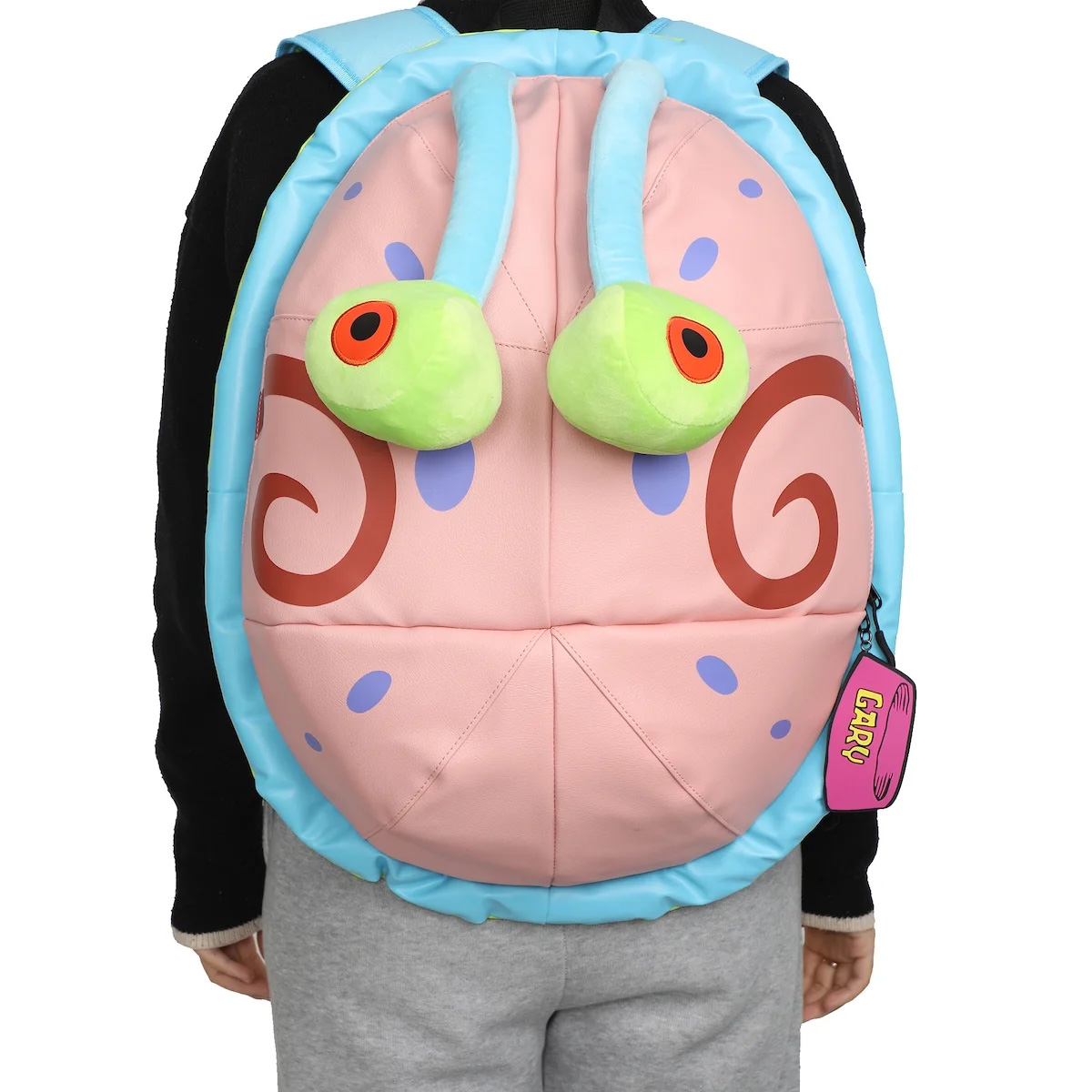 Mochila Gary Caracol com Olhos 3D Bob Esponja Calça Quadrada