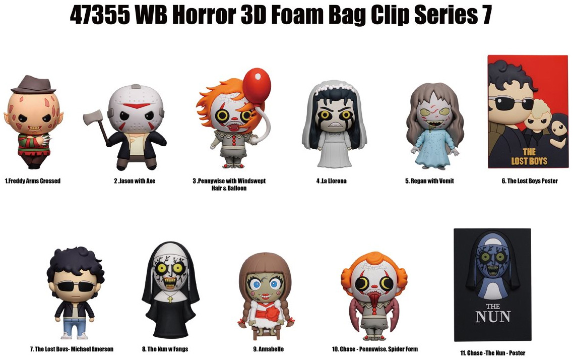 Warner Bros. Horror Movie Keychains 3D Figural Bag Clips (Blind-Box)