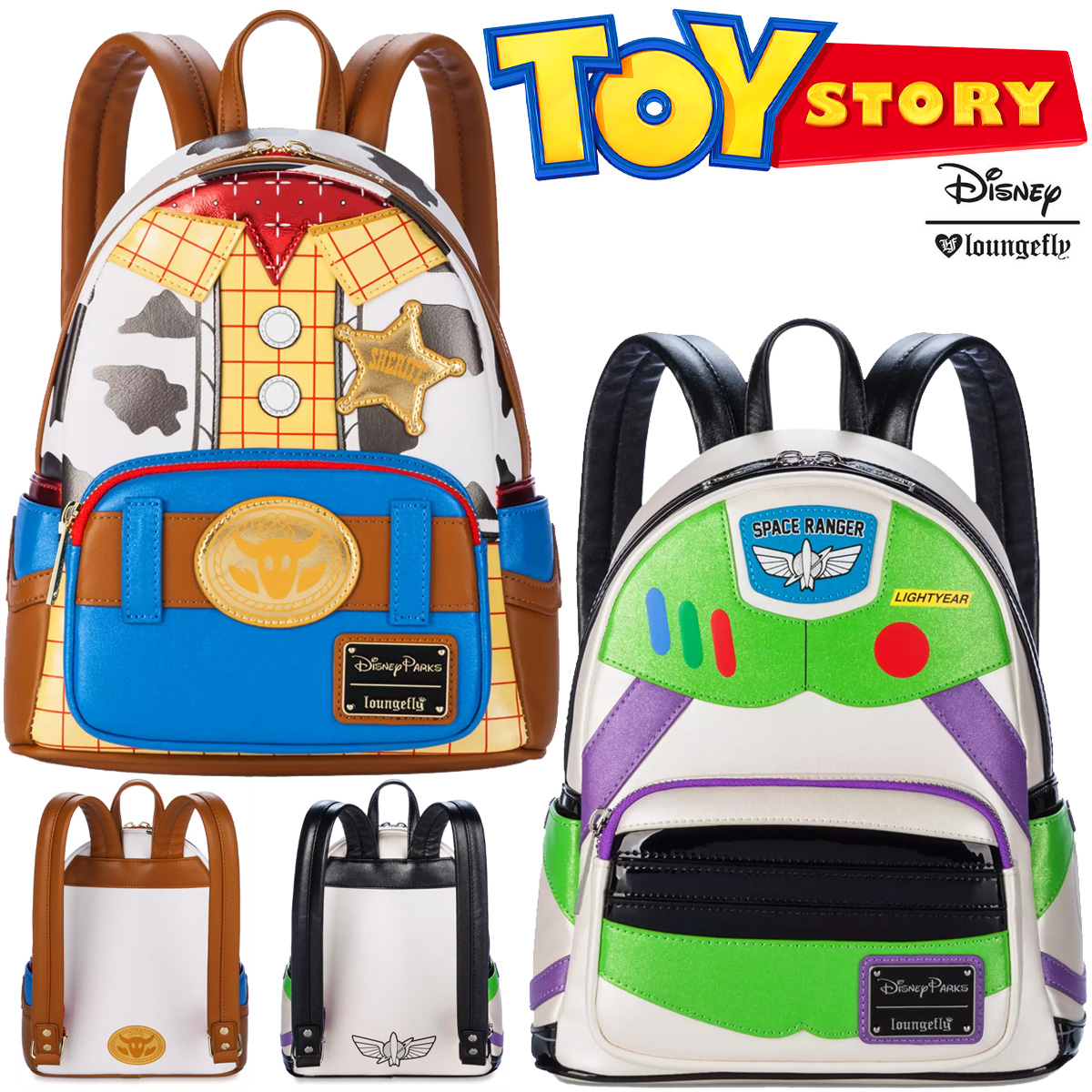 Mini-Mochilas Toy Story: Woody e Buzz Lightyear (Pixar)