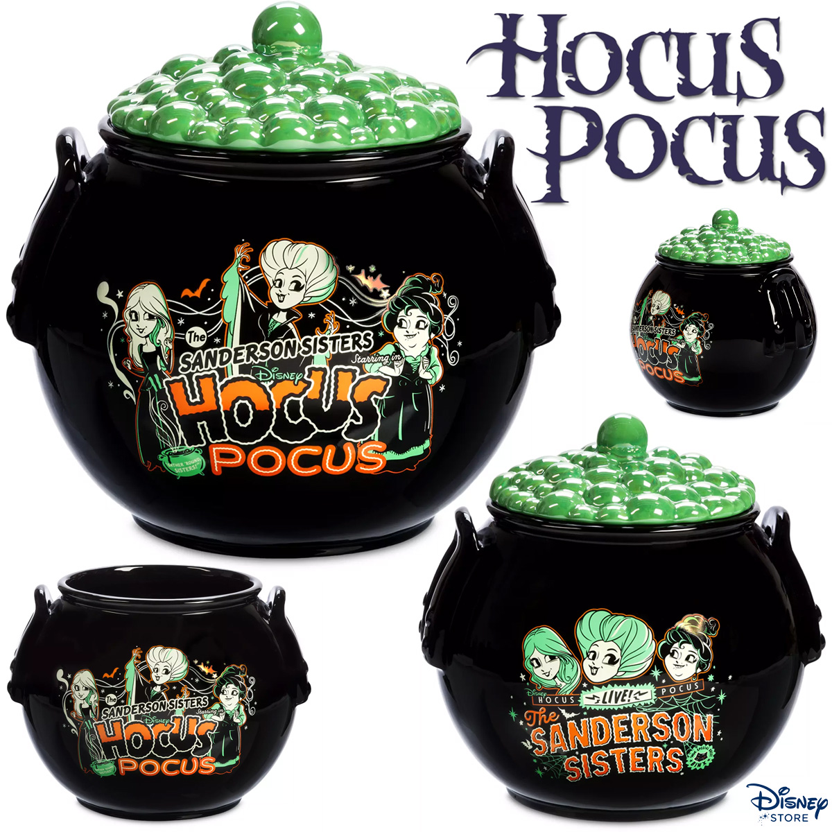 Pote de Cookie Abracadabra (Hocus Pocus) com as Irmãs Sanderson (Disney)