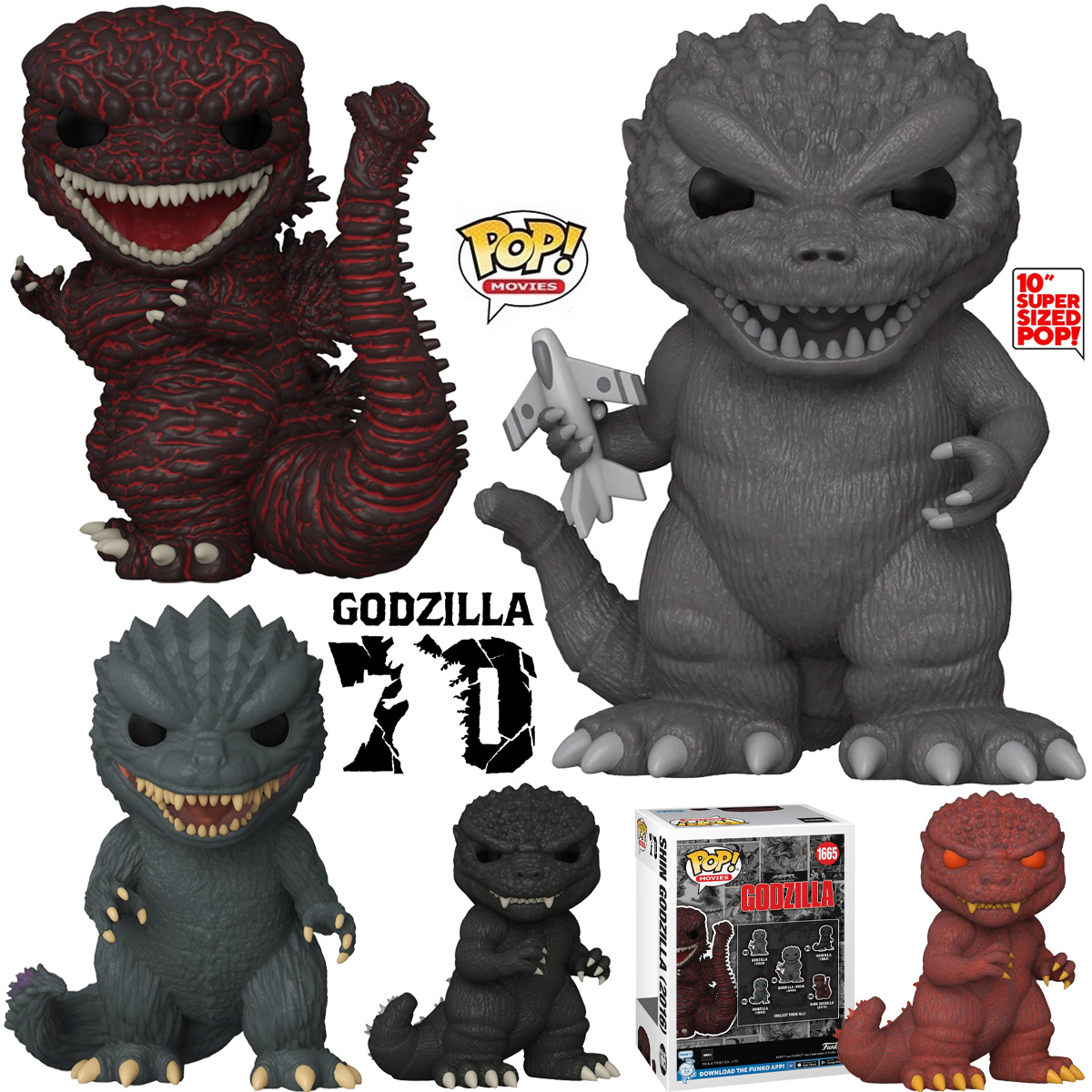 Bonecos Pop! Godzilla 70 Anos