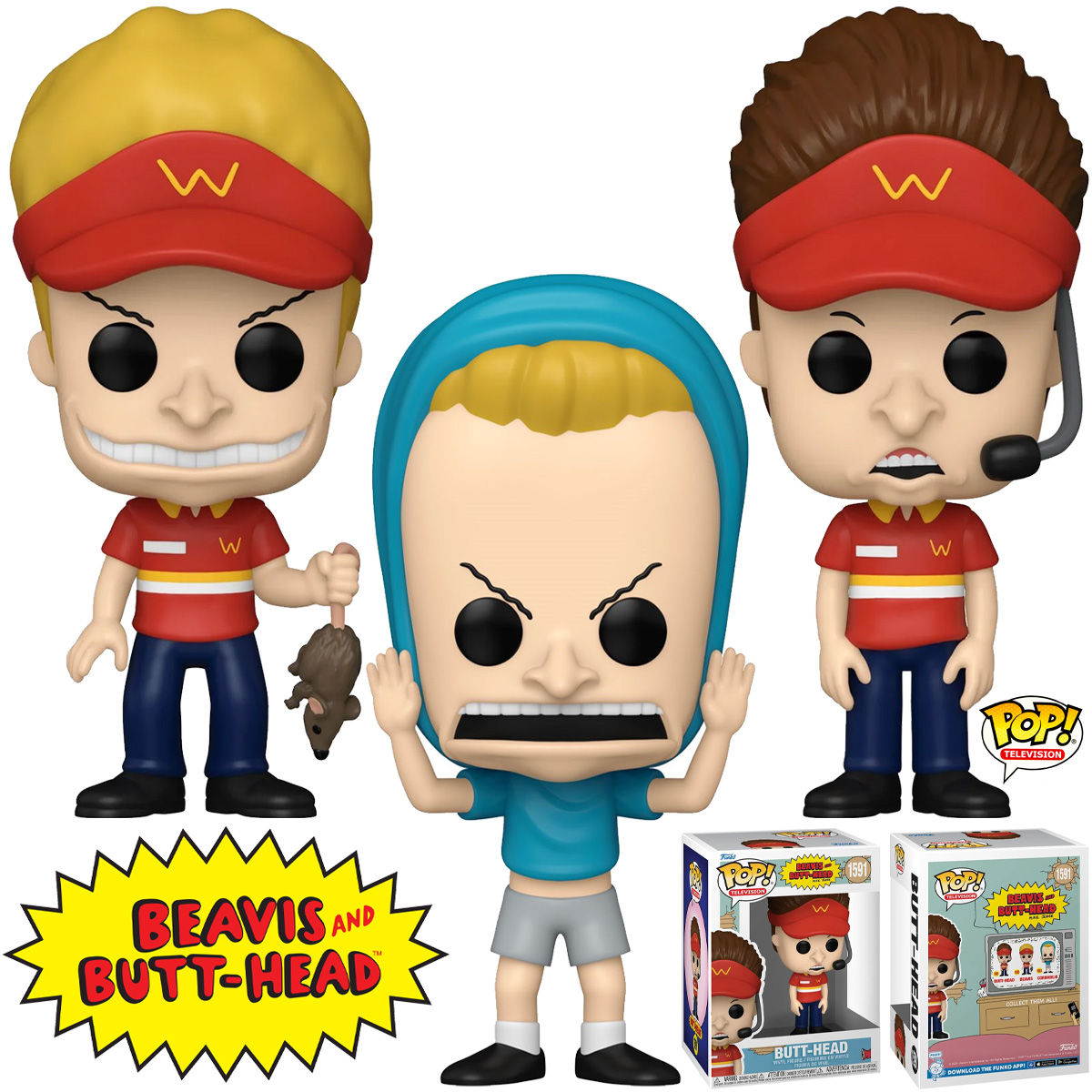 Bonecos Pop! Beavis and Butt-Head Burger World e Cornholio