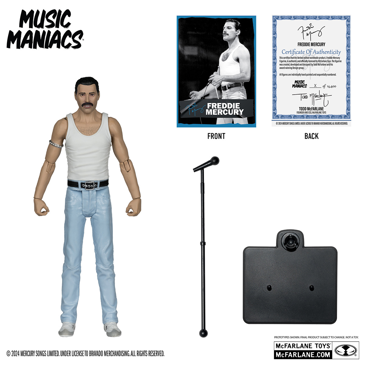 Action Figures Music Maniacs McFarlane: Freddie Mercury (Queen) e Slash (Guns N Roses)