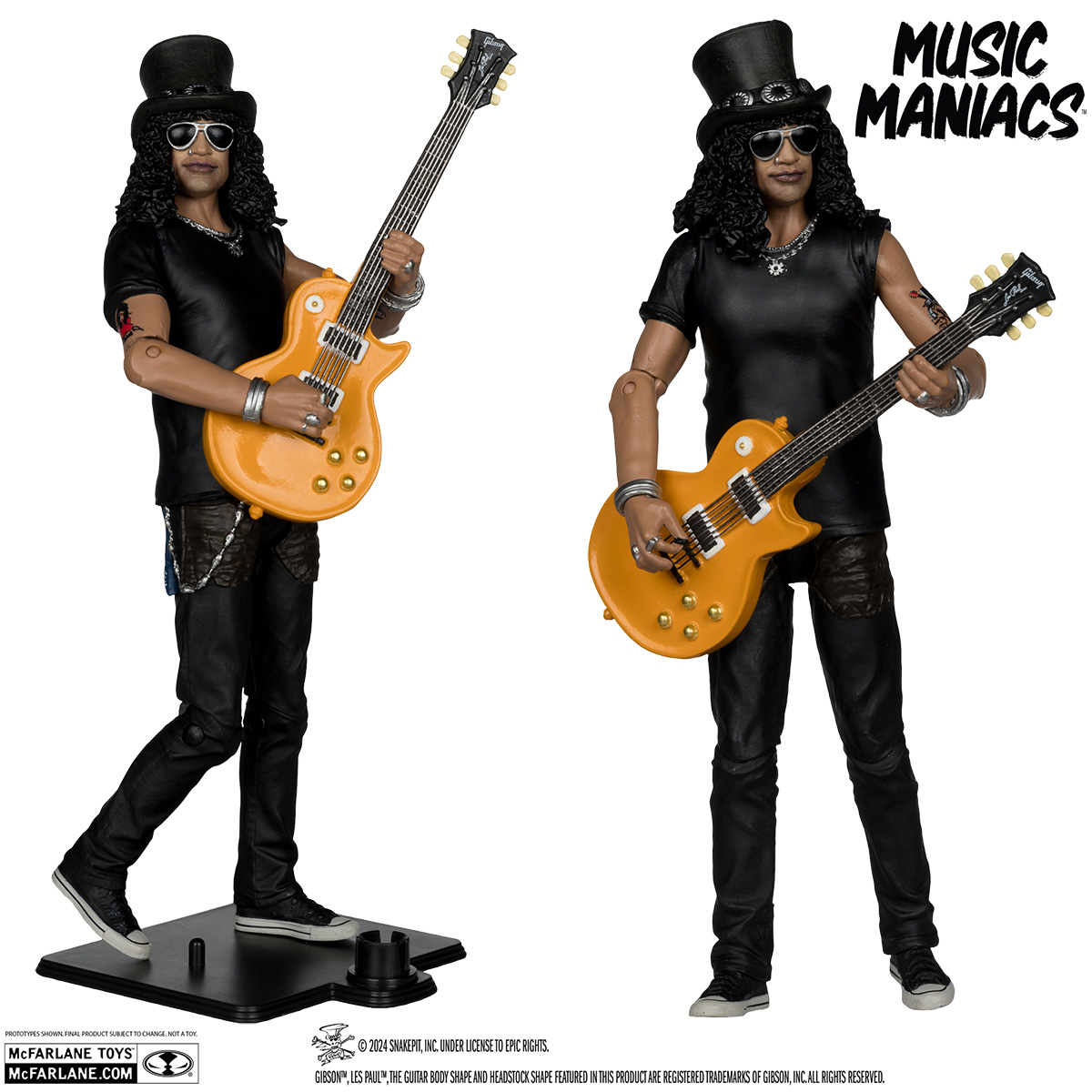 Action Figures Music Maniacs McFarlane: Freddie Mercury (Queen) e Slash (Guns N Roses)