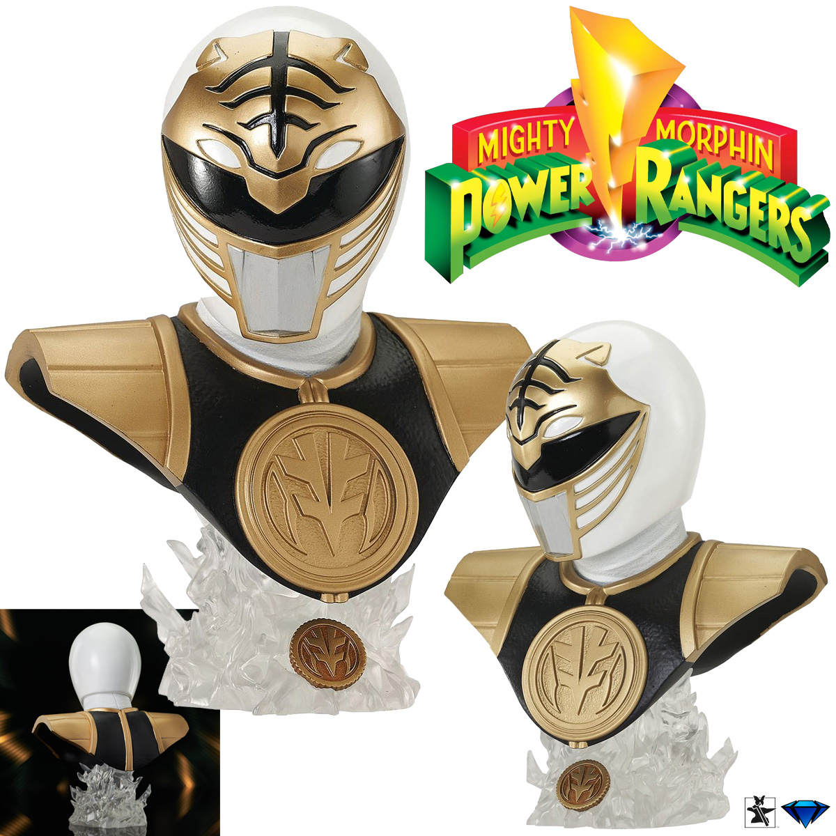 Busto Power Rangers Legends in 3D: Ranger Branco (White Ranger)