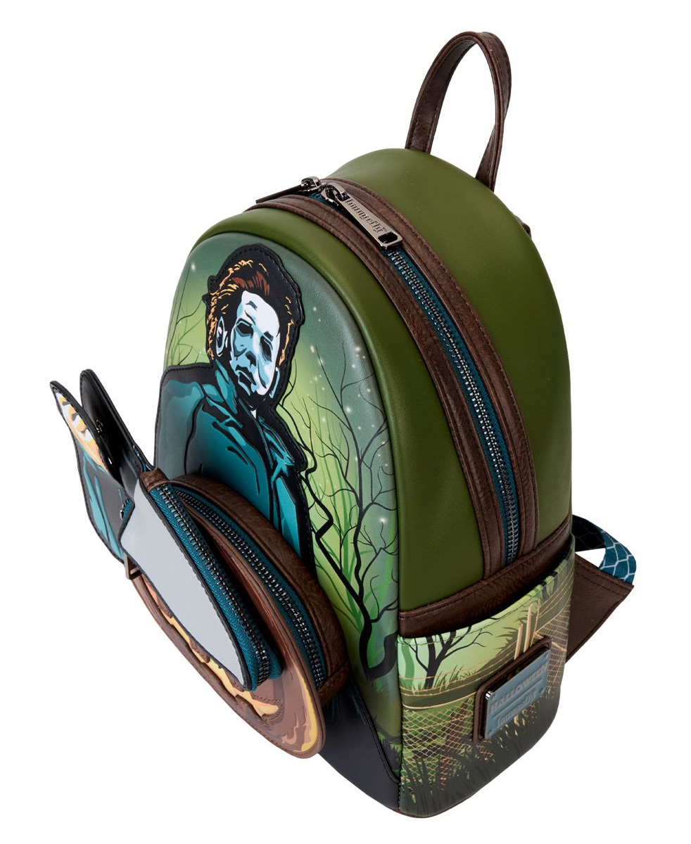 Mini-Mochila Michael Myers Halloween com Faca Bolsa e Abóbora Fosforescente