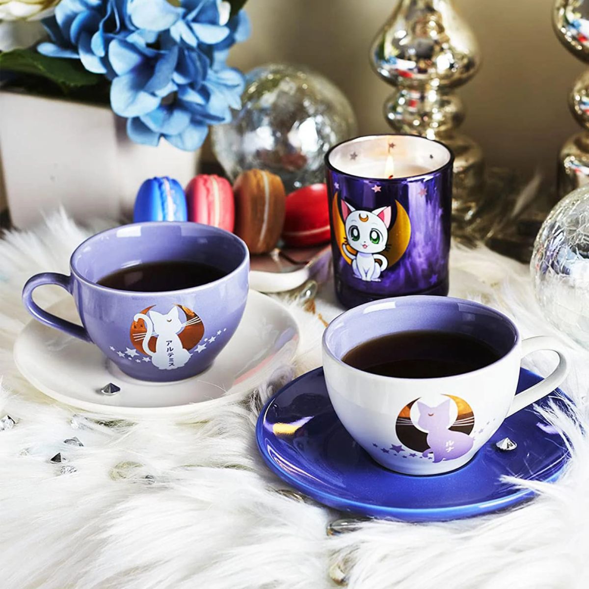 Sailor Moon Tea Cups with Luna and Artemis