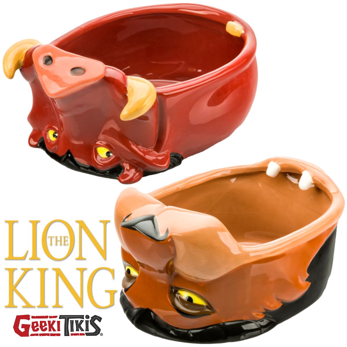 Tigelas O Rei Leão Geeky Tikis com Pumbaa e Scar