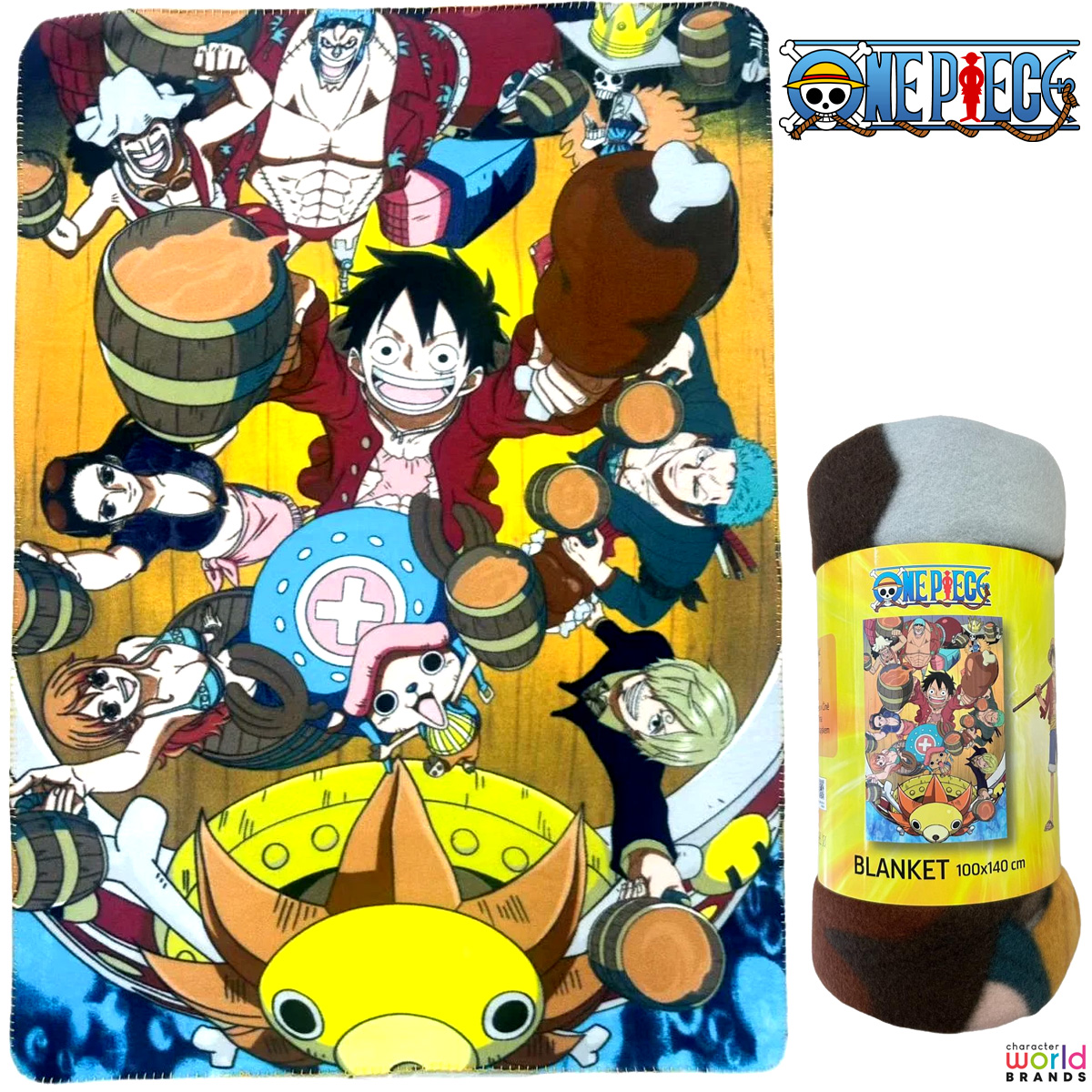 Cobertor de Lance One Piece com os Piratas do Chapéu no Navio Thousand Sunny