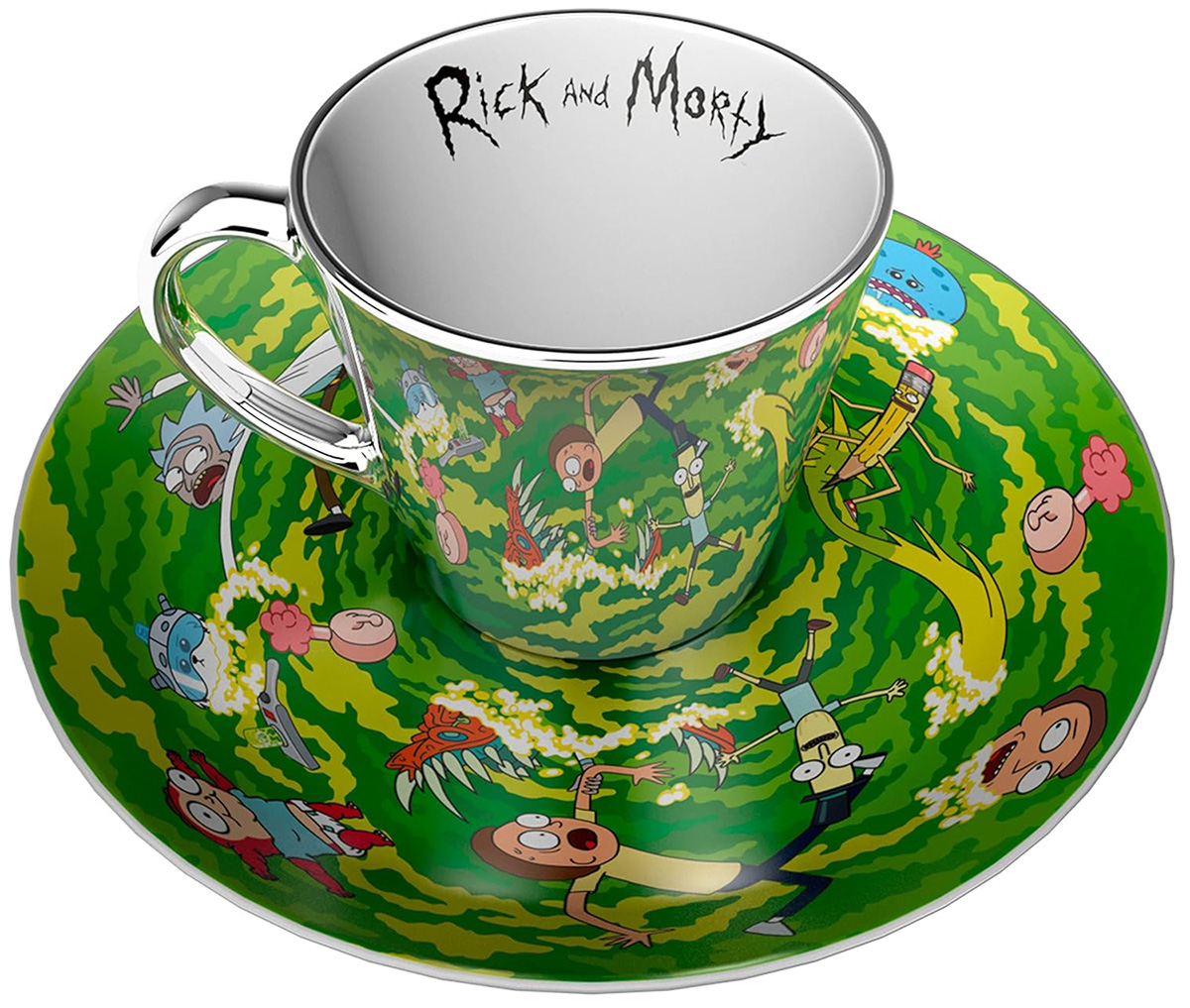 Rick and Morty Coffee Cup and Saucer Portal