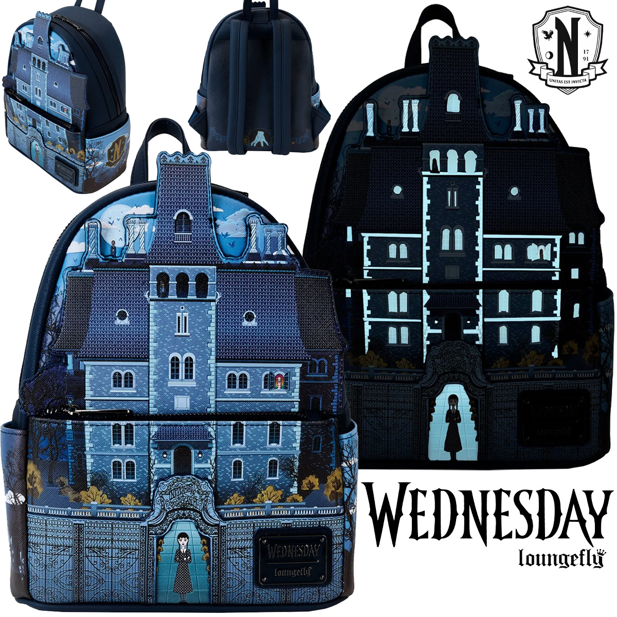 Mini-Mochila Fosforescente Nevermore Academy