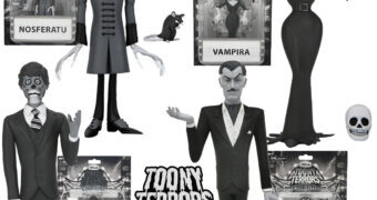 Figuras Toony Terrors “Silver Age” em Preto-e-Branco: They Live, Nosferatu, Vampira e Vincent Price