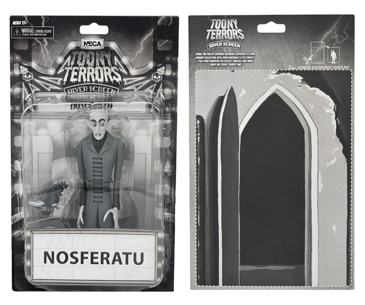 Figuras Toony Terrors “Silver Age” em Preto-e-Branco