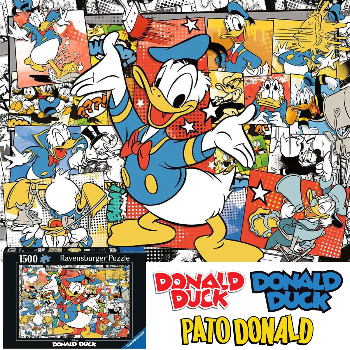 Quebra Cabeça Pato Donald 1.500 peças com Cenas dos Gibis Disney (Ravensburger)