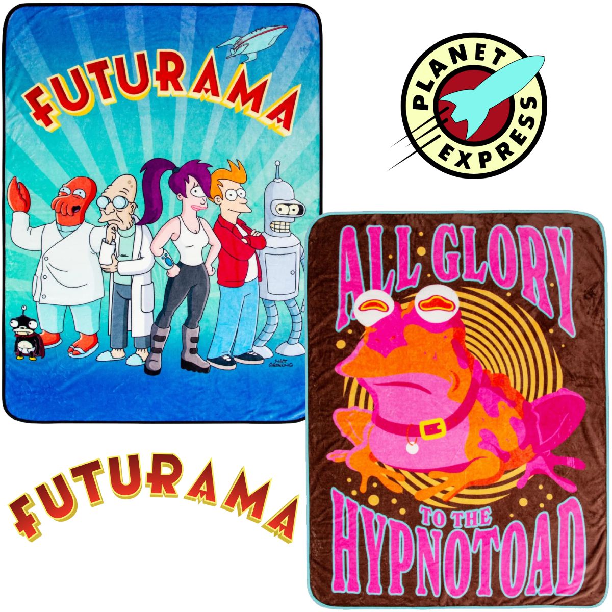 Cobertores de Lance Futurama: Equipe Planet Express e Hypnotoad