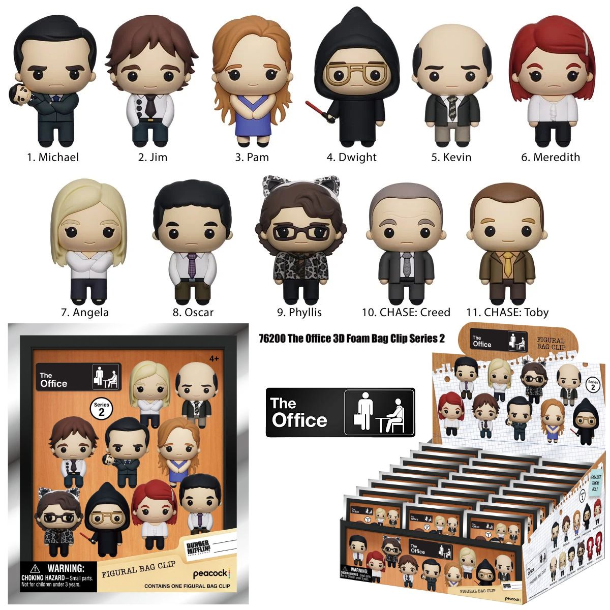 Chaveiros The Office (Série 2) em Estilo Baby 3D Figural Bag Clip