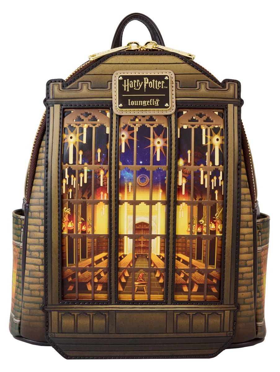 Mini-Mochila Harry Potter Grande Salão do Castelo de Hogwarts com LEDs