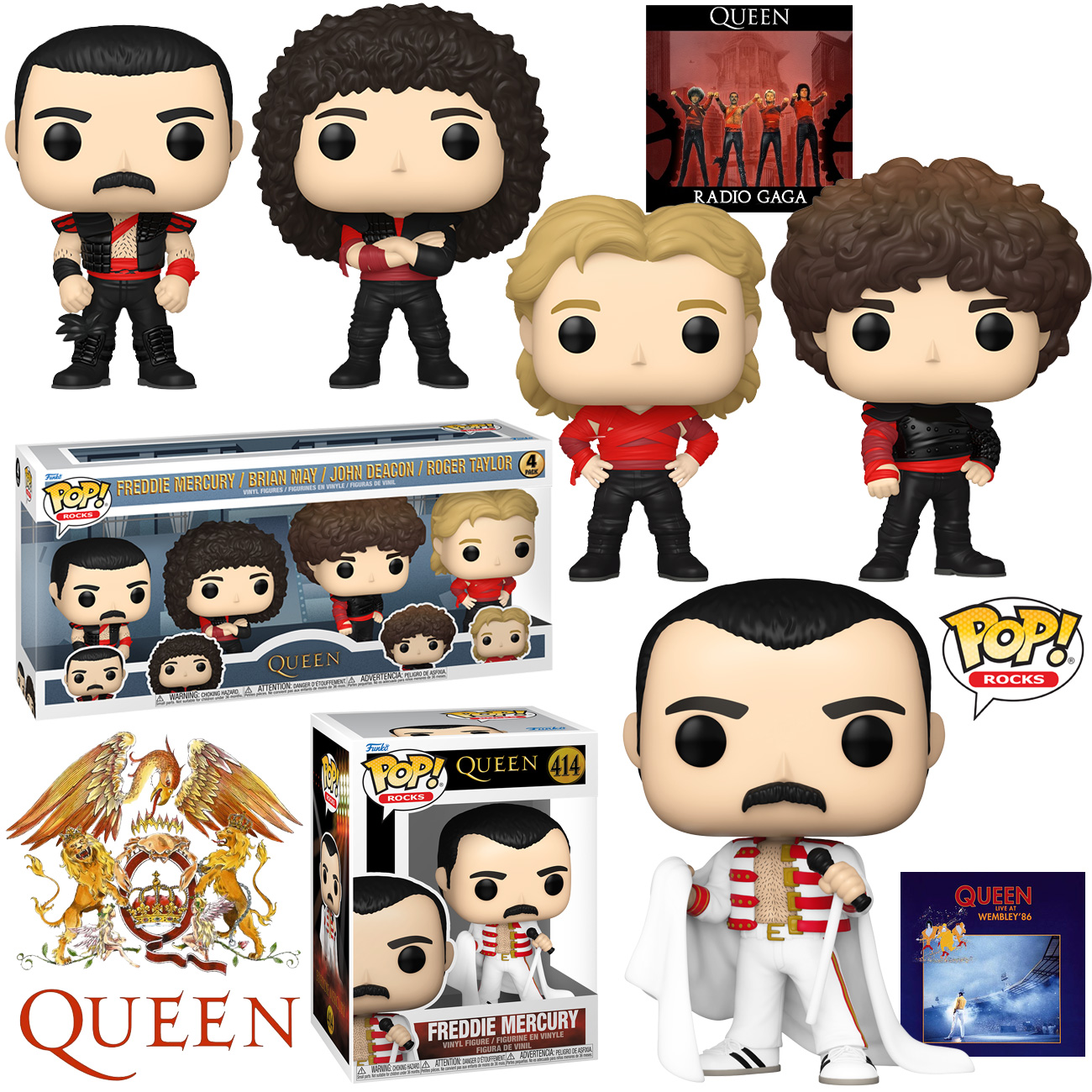 Bonecos Queen “Radio Gaga” Pop! e Freddie Mercury We Will Rock You Pop!