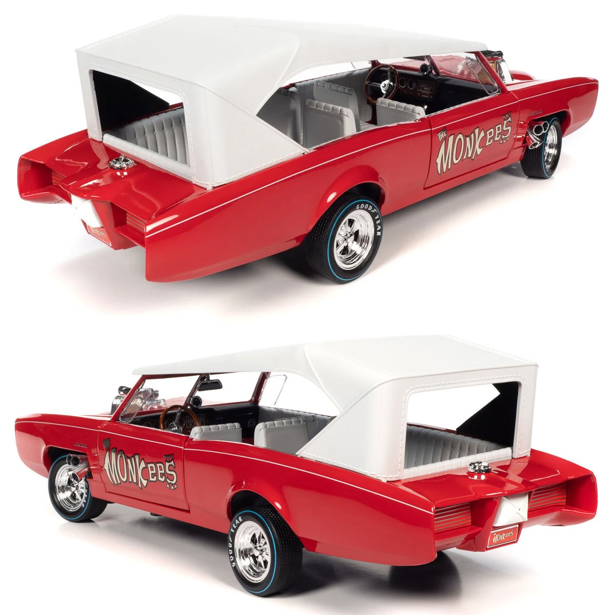 Carro Monkeemobile Hot Rod Die-Cast da Banda The Monkees em escala 1:18