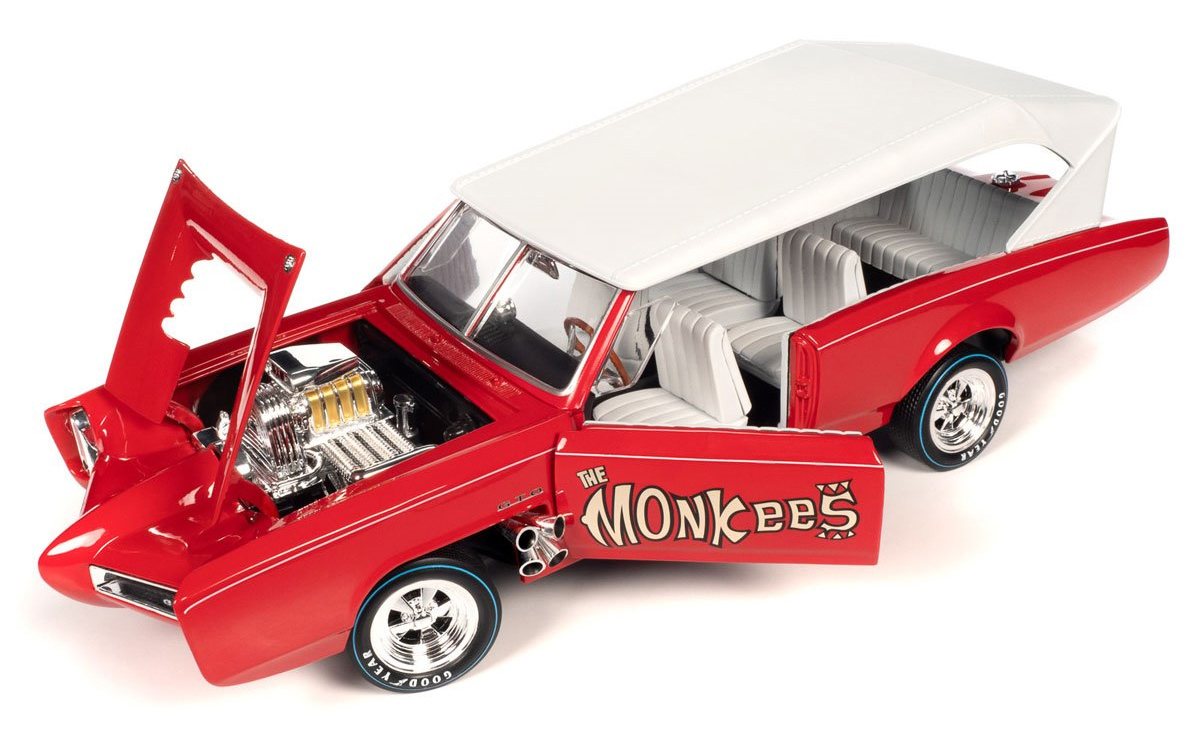 Carro Monkeemobile Hot Rod Die-Cast da Banda The Monkees em escala 1:18