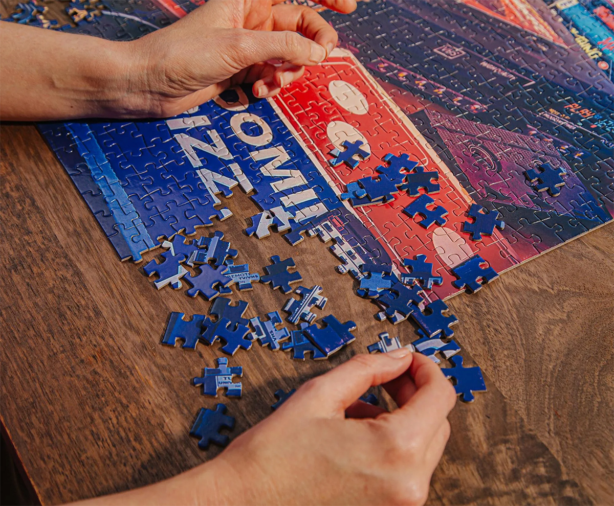 Halloween Pizza Party Puzzle with Art by Rachid Lotf and 1,000 Pieces