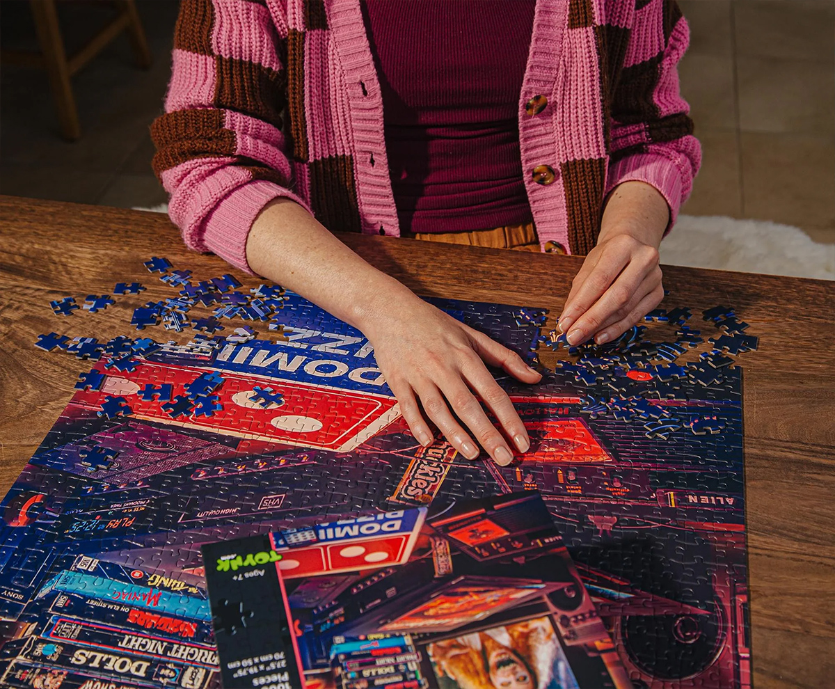 Halloween Pizza Party Puzzle with Art by Rachid Lotf and 1,000 Pieces