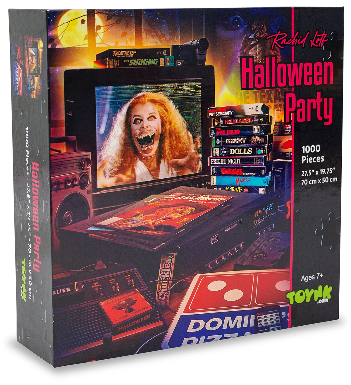 Halloween Pizza Party Puzzle with Art by Rachid Lotf and 1,000 Pieces