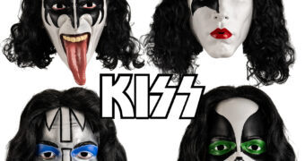 Máscaras da banda KISS: Demon, Starchild, Catman e Spaceman