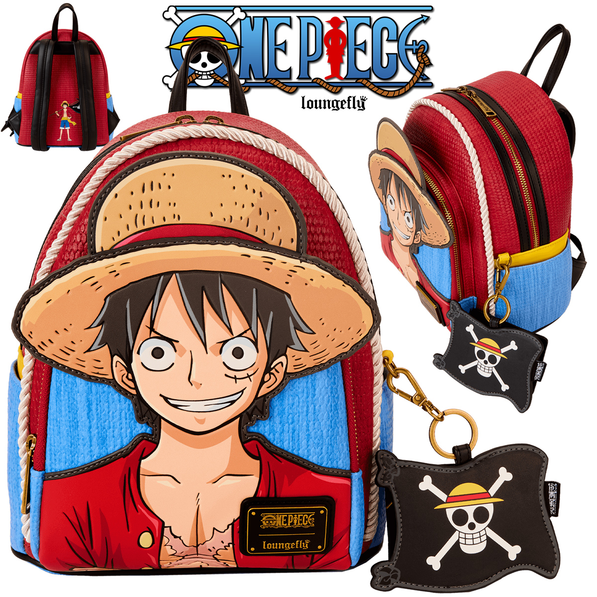 Mini-Mochila One Piece: Luffy com Chapéu de Palha (NYCC)