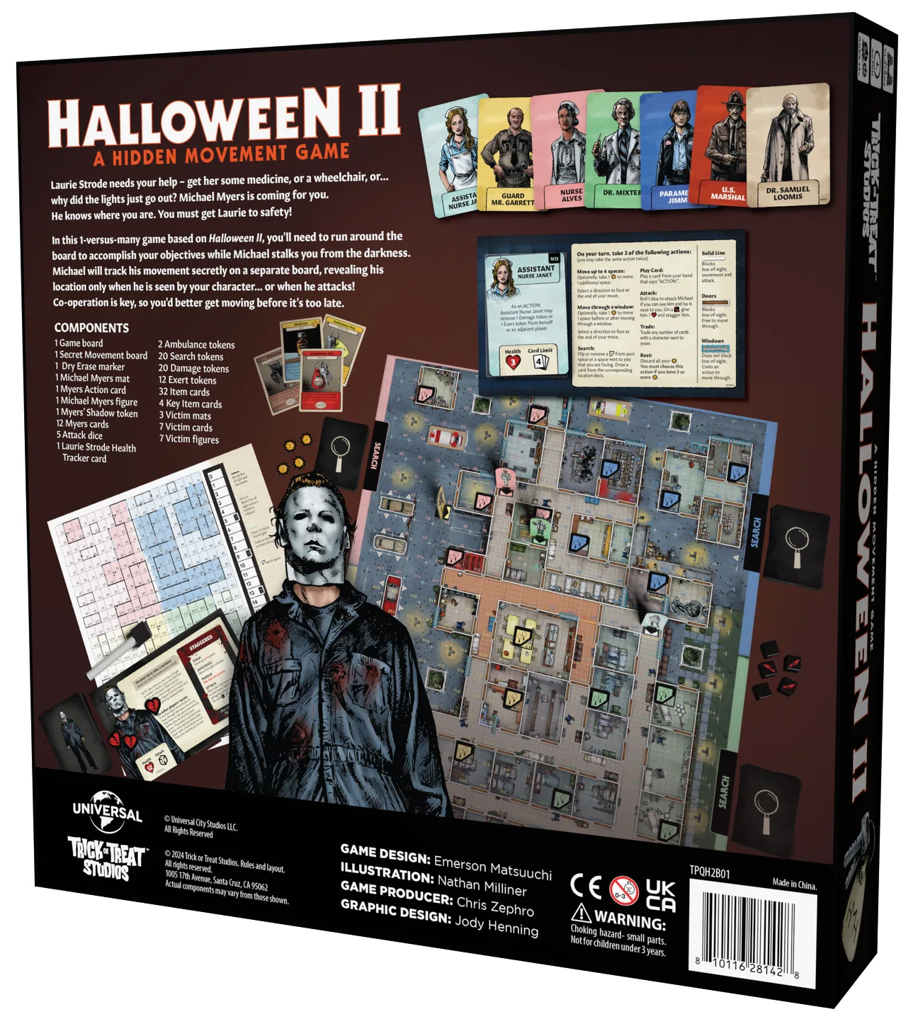 Jogo de Tabuleiro Halloween 2 - O Pesadelo Continua com Michael Myers e Laurie Strode