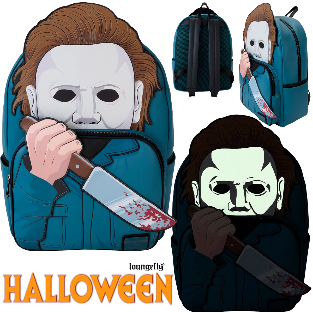 Mochila Laptop Michael Myers Halloween - A Noite do Terror (Fosforescente)