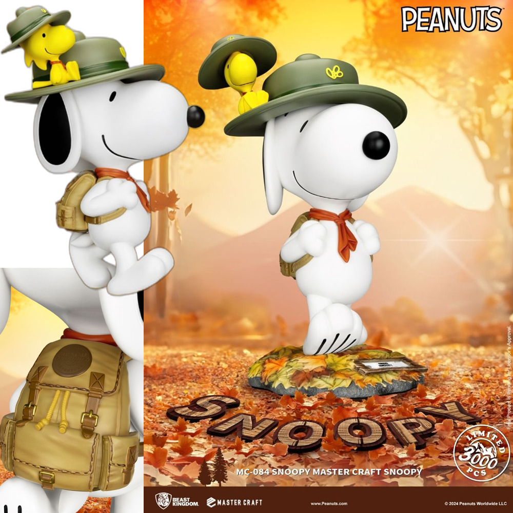 Snoopy “Beagle Scout” e Woodstock Escoteiro - Estátua de Luxo Beast Kingdom