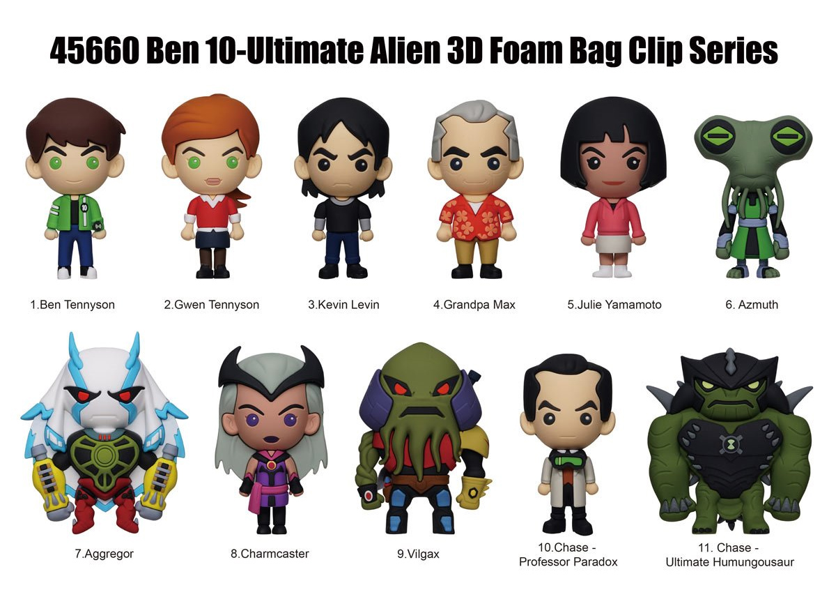 Chaveiros Ben 10: Supremacia Alienígena 3D Figural Bag Clip (Blind-Bag)